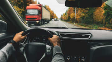 Car driving on road