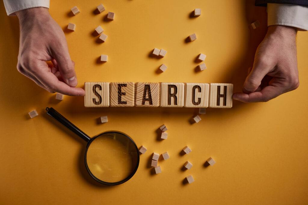 Search word made from scrabble pieces