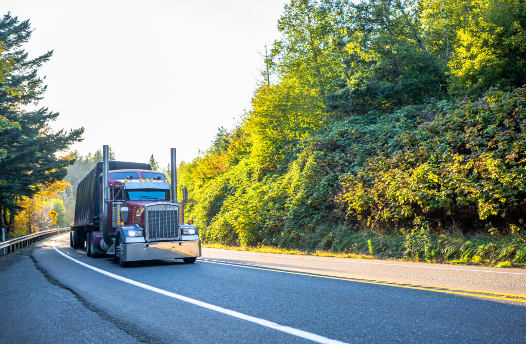 semi truck on the road