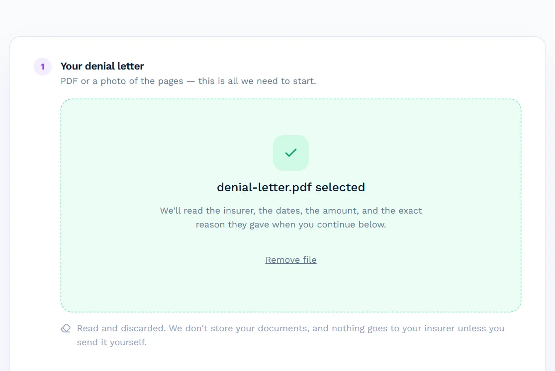 Denial letter uploaded