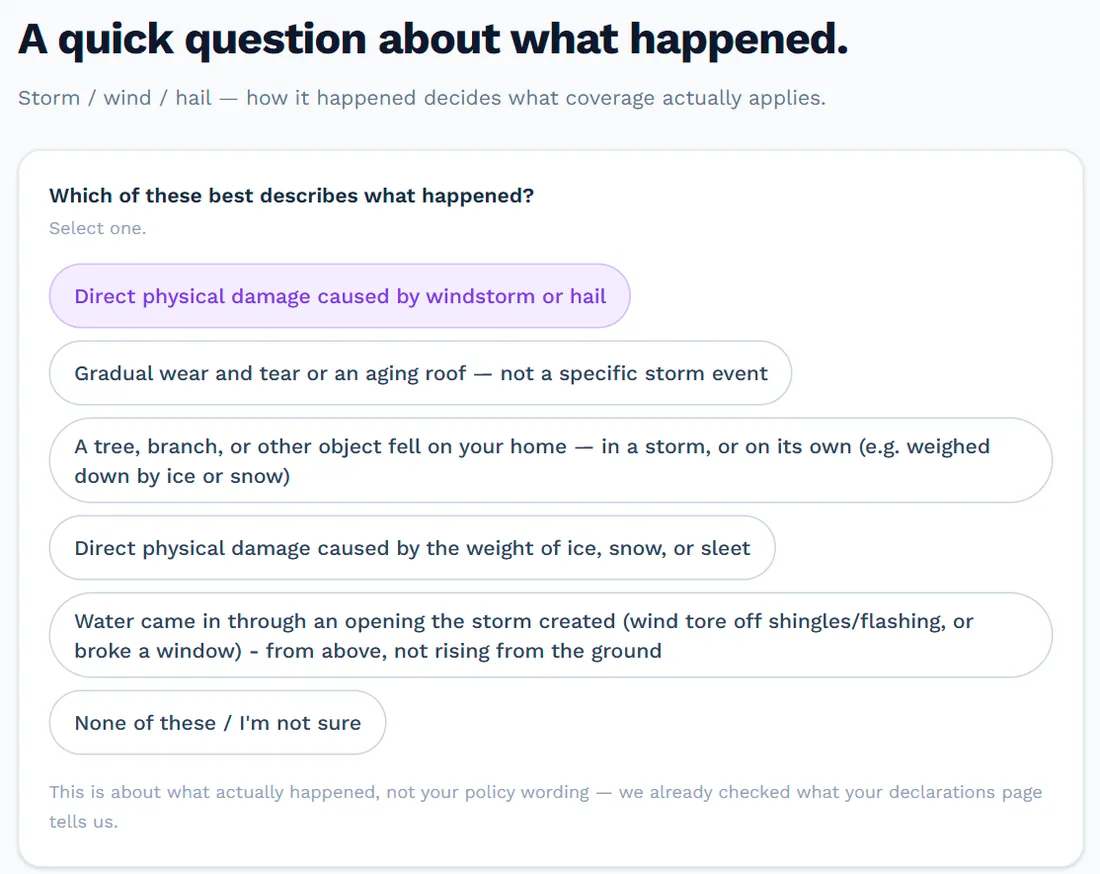 One question about what happened: direct damage from windstorm or hail